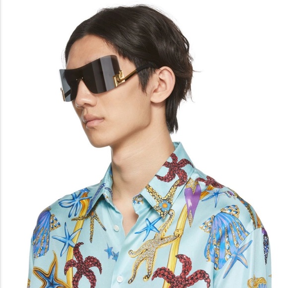 Versace Black and Gold Sunglasses - Picture 7 of 13